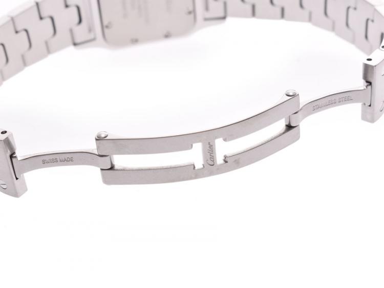 Pre Owned Cartier Ivory Stainless Steel Santos Galbee W20056D6 Women's Wristwatch 23MM