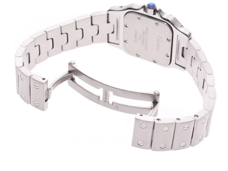 Pre Owned Cartier Ivory Stainless Steel Santos Galbee W20056D6 Women's Wristwatch 23MM