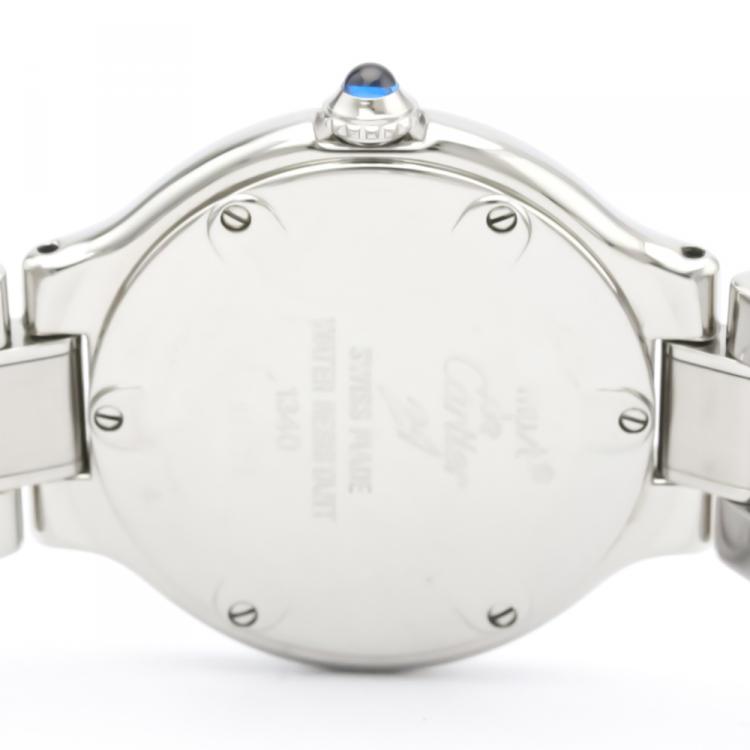 Pre Owned Cartier Silver Stainless Steel Must 21 W10109T2 Women's Wristwatch 28 MM