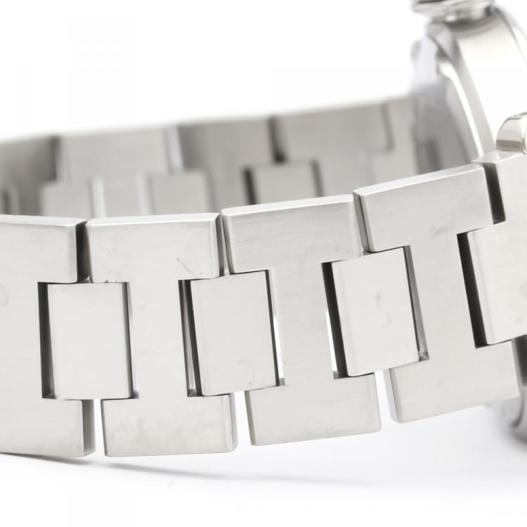 Pre Owned Cartier White Stainless Steel Pasha W31074M7 Women's Wristwatch 35 MM