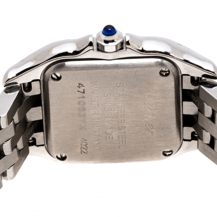 Pre Owned Cartier Panthere de Cartier White Stainless Steel Women's Wristwatch 22mm
