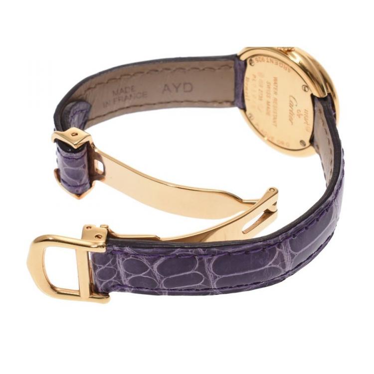 Pre Owned Cartier White Gold Plated Metal Must Trinity W1010844 Women's Wristwatch 26 MM