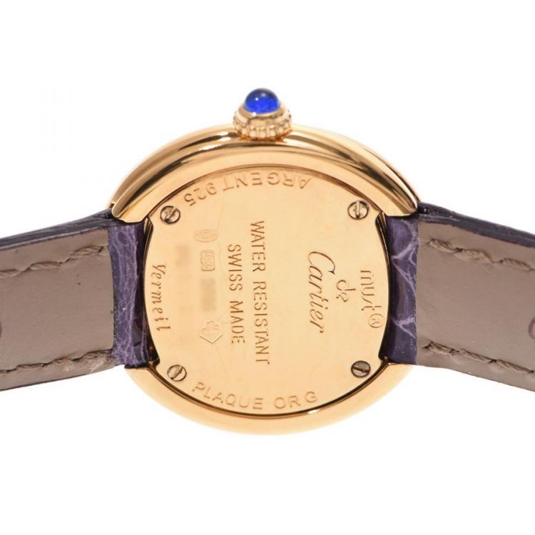 Pre Owned Cartier White Gold Plated Metal Must Trinity W1010844 Women's Wristwatch 26 MM