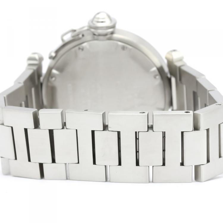 Pre Owned Cartier Silver Stainless Steel Pasha C Meridian W31029M7 Women's Wristwatch 35 MM