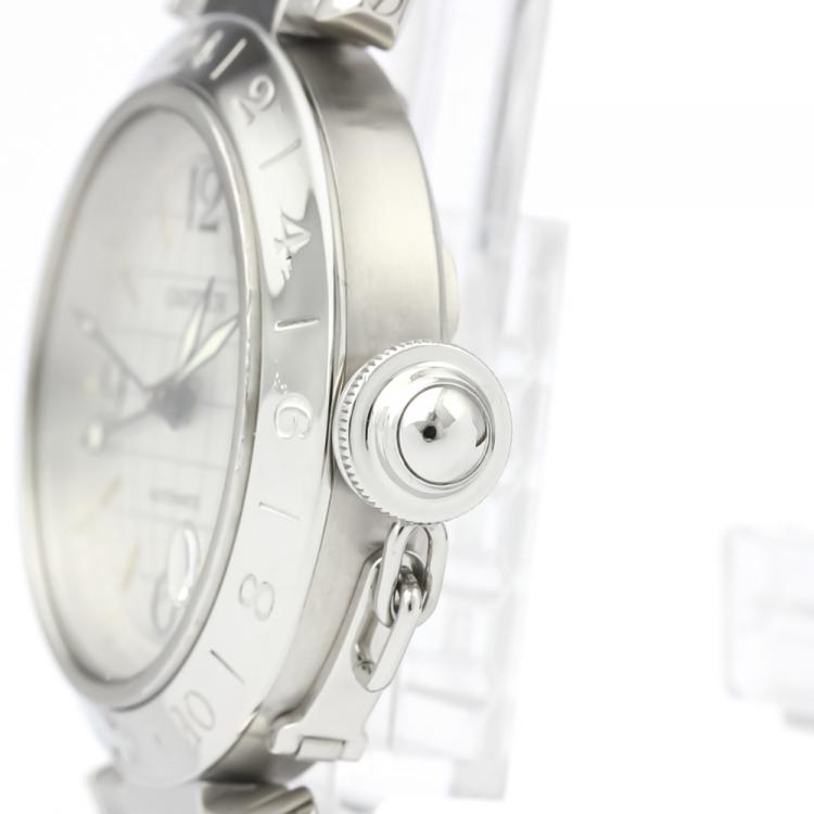 Pre Owned Cartier Silver Stainless Steel Pasha C Meridian W31029M7 Women's Wristwatch 35 MM