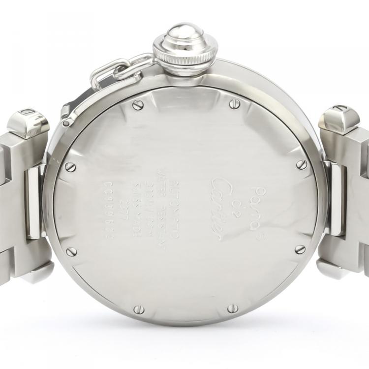 Pre Owned Cartier Silver Stainless Steel Pasha C Meridian W31029M7 Women's Wristwatch 35 MM