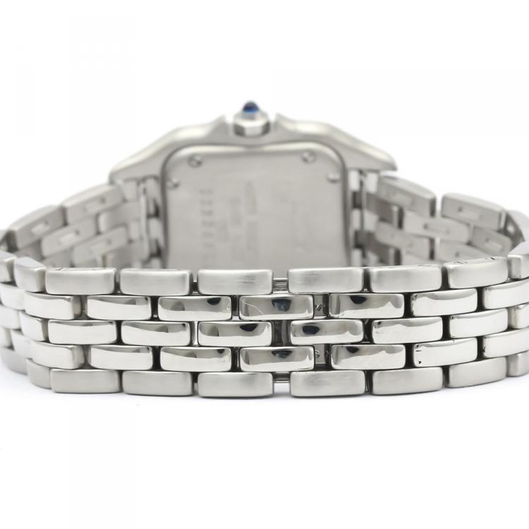 Pre Owned Cartier White Stainless Steel Panthere De Cartier W25033P5 Women's Wristwatch 22 MM