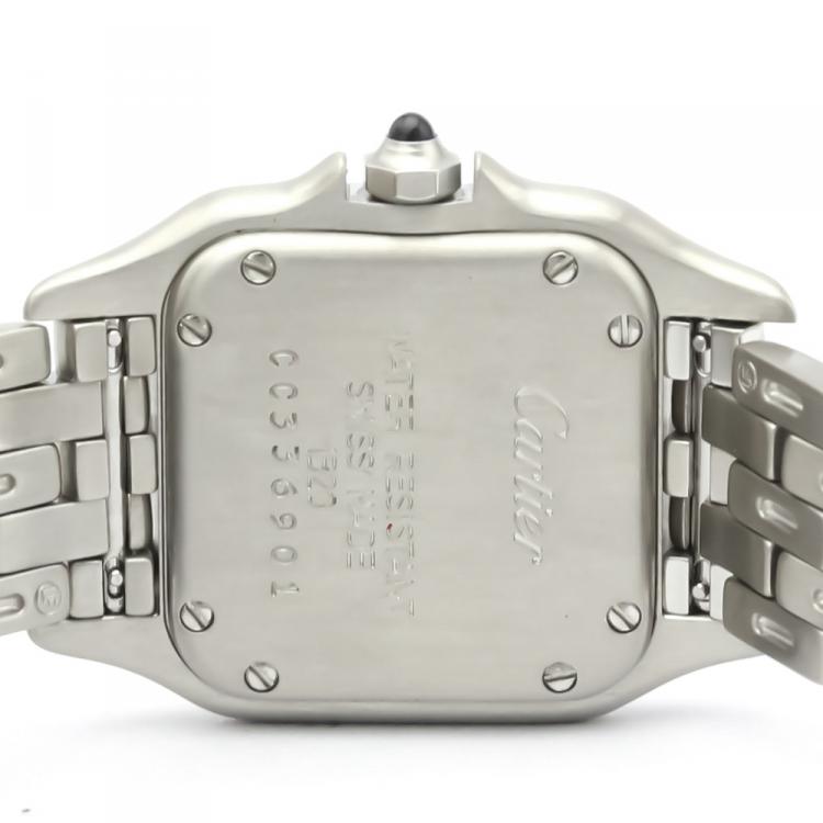 Pre Owned Cartier White Stainless Steel Panthere De Cartier W25033P5 Women's Wristwatch 22 MM