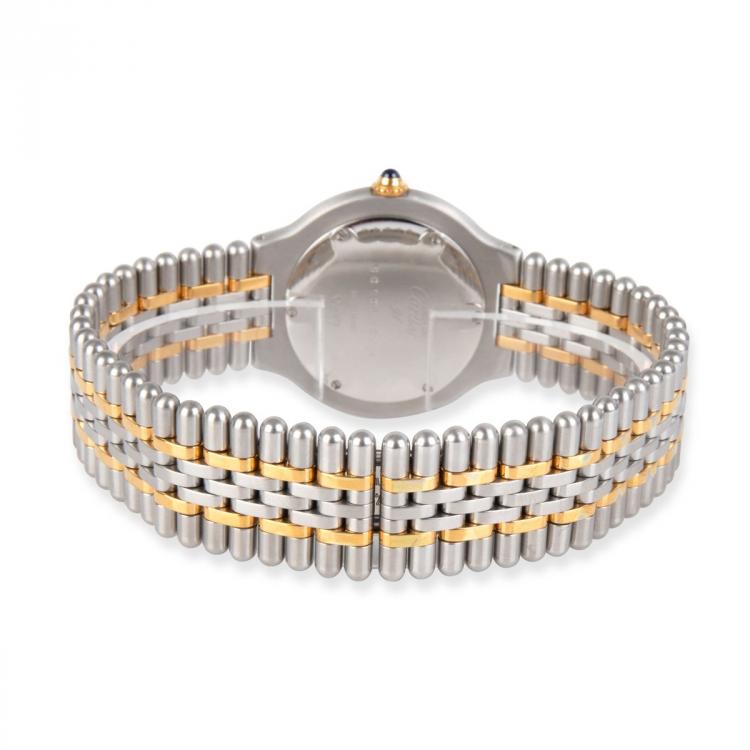 مملوكة مسبقًا Cartier Silver Gold Plated and Stainless Steel Must 21 9010 Women's Wristwatch 31MM