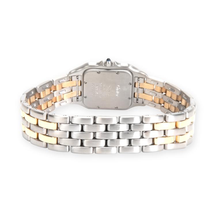 Pre Owned Cartier Ivory 18K Yellow Gold and Stainless Steel Panther 183949 Women's Wristwatch 26MM