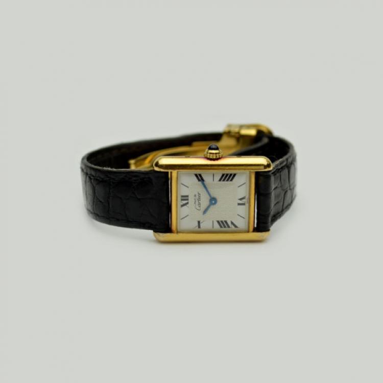 Pre Owned Cartier Vintage SS Tank Wristwatch