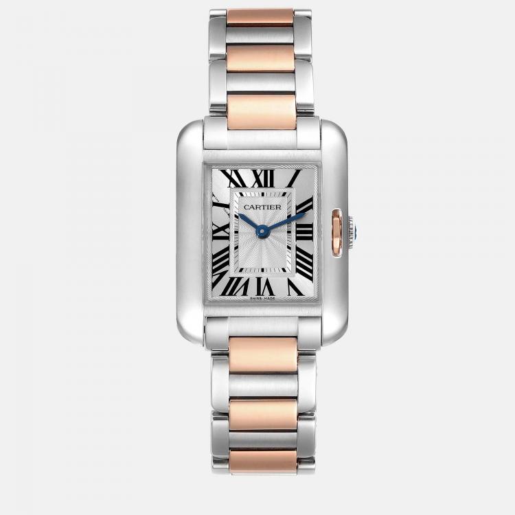 Cartier Tank Anglaise Small Steel Rose Gold Ladies Watch W5310036