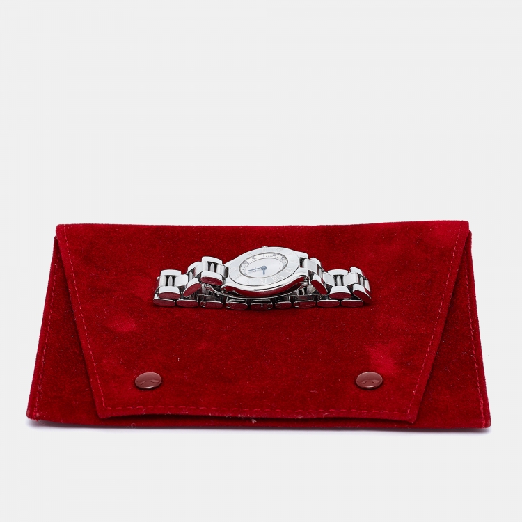 Pre Owned Cartier Silver Stainless Steel Must 21 de Cartier W10109T2 Quartz Women's Wristwatch 28 mm