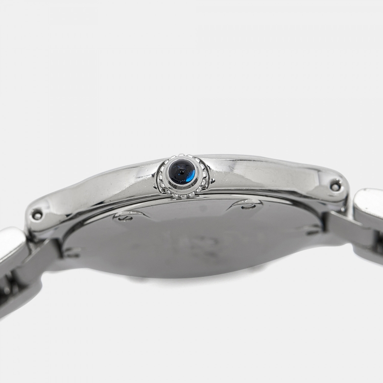 Pre Owned Cartier Silver Stainless Steel Must 21 de Cartier W10109T2 Quartz Women's Wristwatch 28 mm
