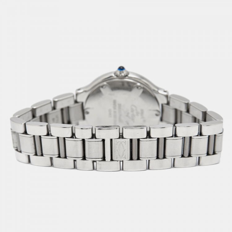 Pre Owned Cartier Silver Stainless Steel Must 21 de Cartier W10109T2 Quartz Women's Wristwatch 28 mm