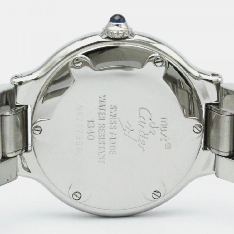 Pre Owned Cartier Silver Stainless Steel Must 21 Quartz Women's Wristwatch 28 mm