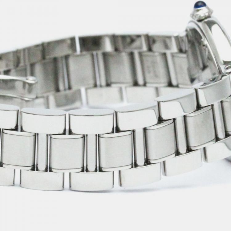 Pre Owned Cartier Silver Stainless Steel Must 21 Quartz Women's Wristwatch 28 mm