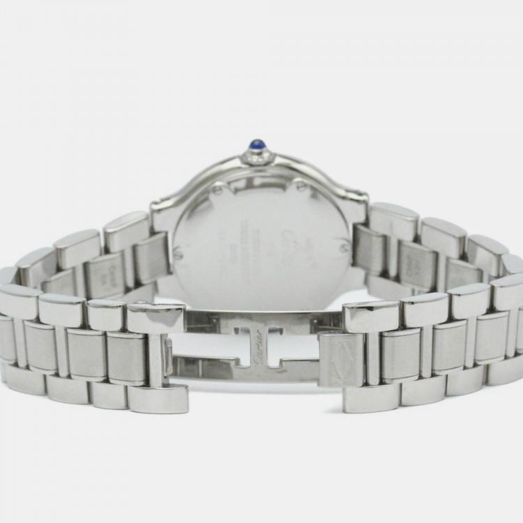 Pre Owned Cartier Silver Stainless Steel Must 21 Quartz Women's Wristwatch 28 mm