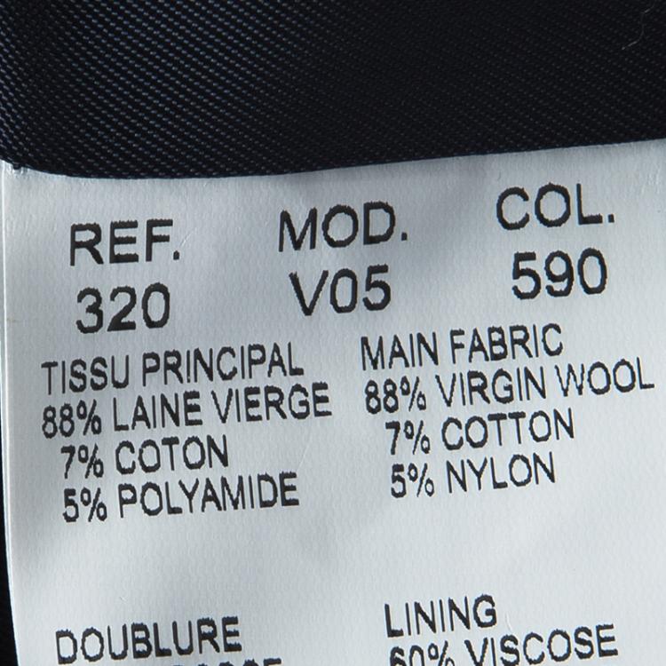 Pre Owned Carven Grey and Navy Blue Patterned Wool Blend Jacket S