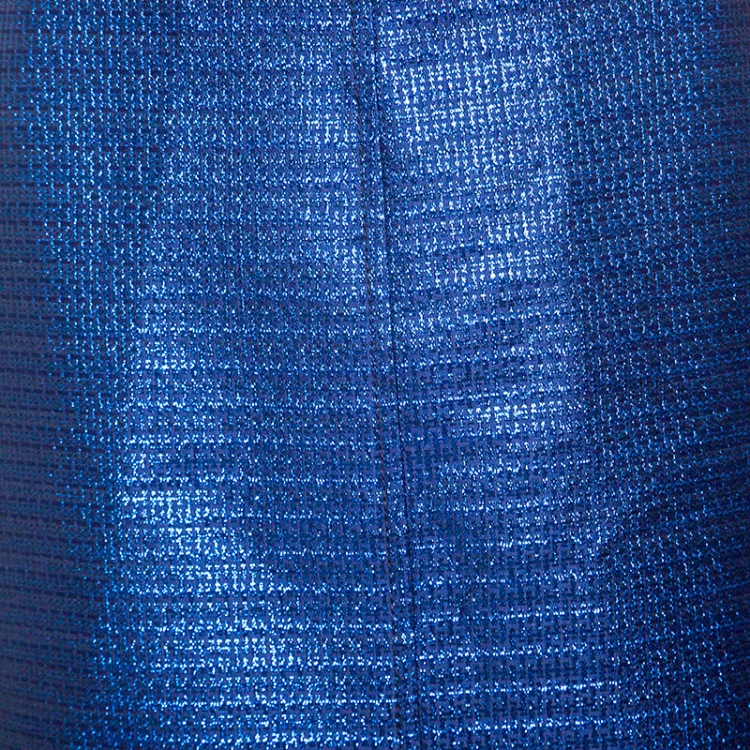 Pre Owned Carven Marine Lurex Jupe Jacquard Mini Skirt M