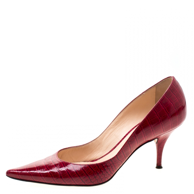 Patent leather heels Prada Red size 37.5 EU in Patent leather
