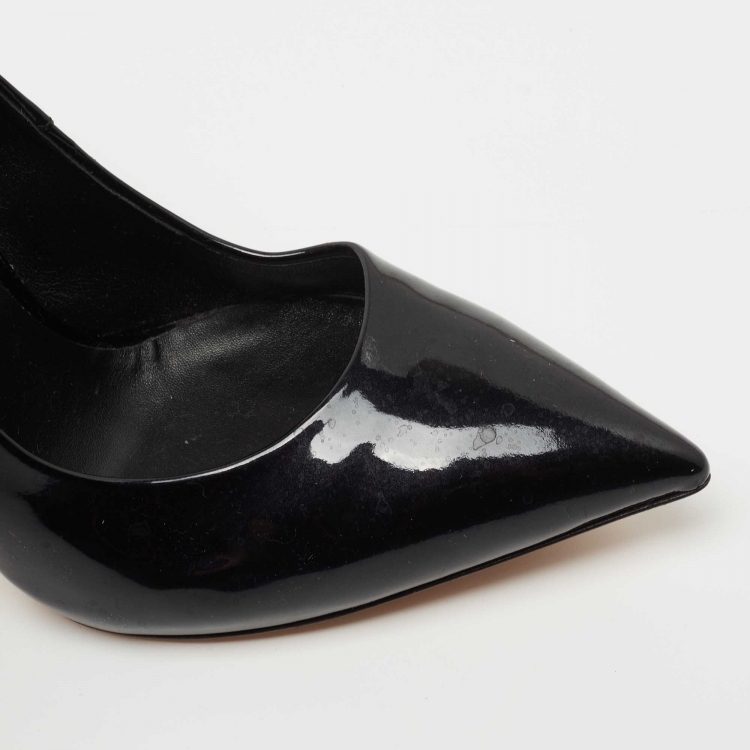 Pre Owned Casadei Black Patent Leather Blade Pumps Size 41