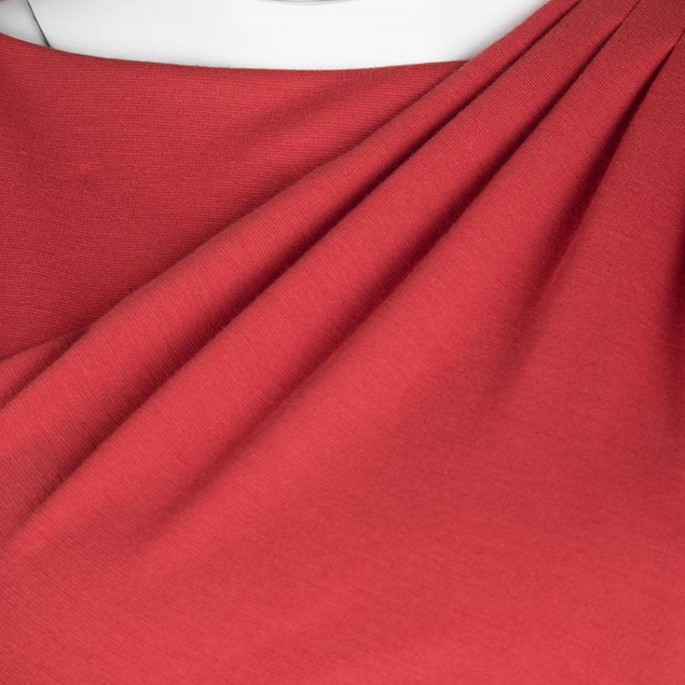 Pre Owned فستان كاثرين مالاندرينو بلا أكمام مزخرف درابيه أحمر XS