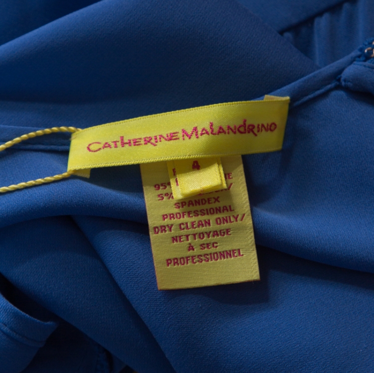 مملوكة مسبقًا Catherine Malandrino Cobalt Blue Silk Cut Out Detail Carrie Harem Jumpsuit S
