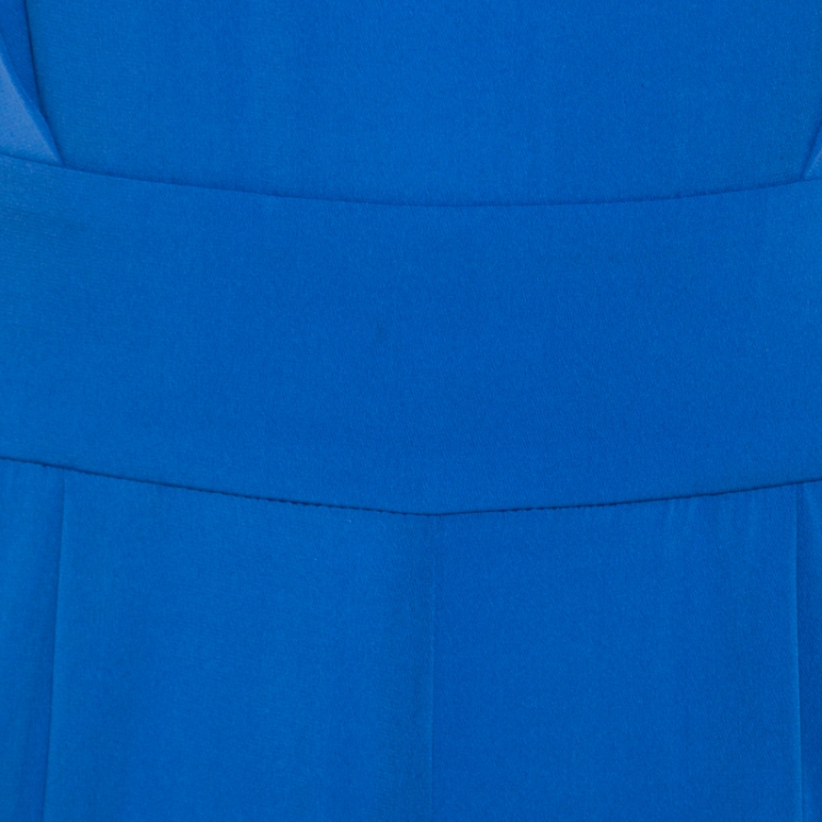 مملوكة مسبقًا Catherine Malandrino Cobalt Blue Silk Cut Out Detail Carrie Harem Jumpsuit S
