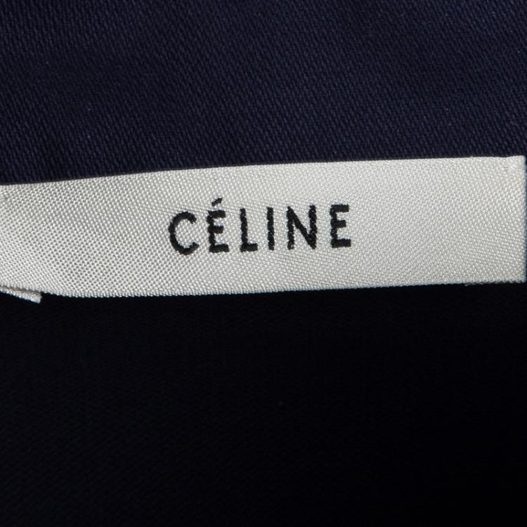 Pre Owned Celine Navy Blue Cotton Oversized Cropped Box Jacket S