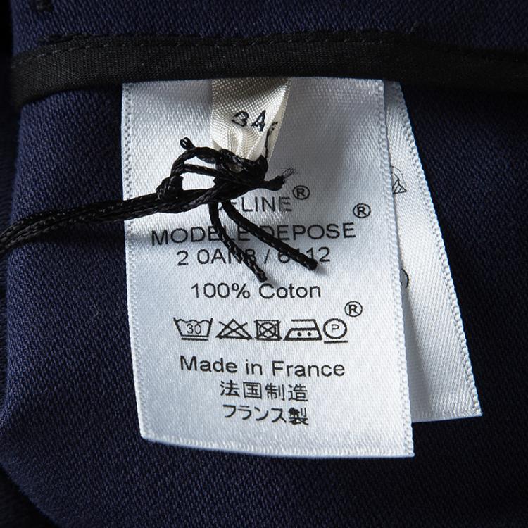 Pre Owned Celine Navy Blue Cotton Oversized Cropped Box Jacket S