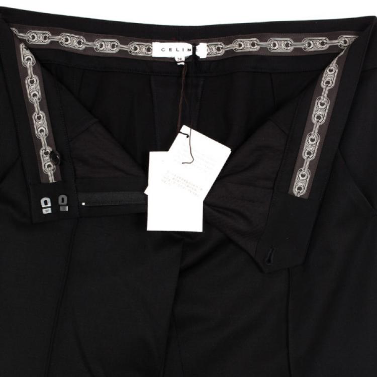 Pre Owned Celine Black Wool Trousers M