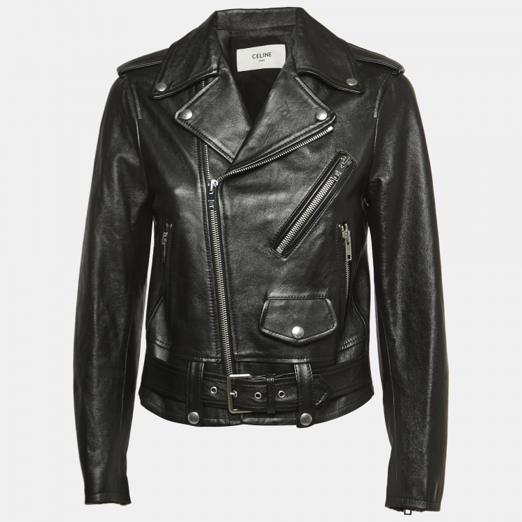 Celine Black Leather Biker Jacket M Celine TLC