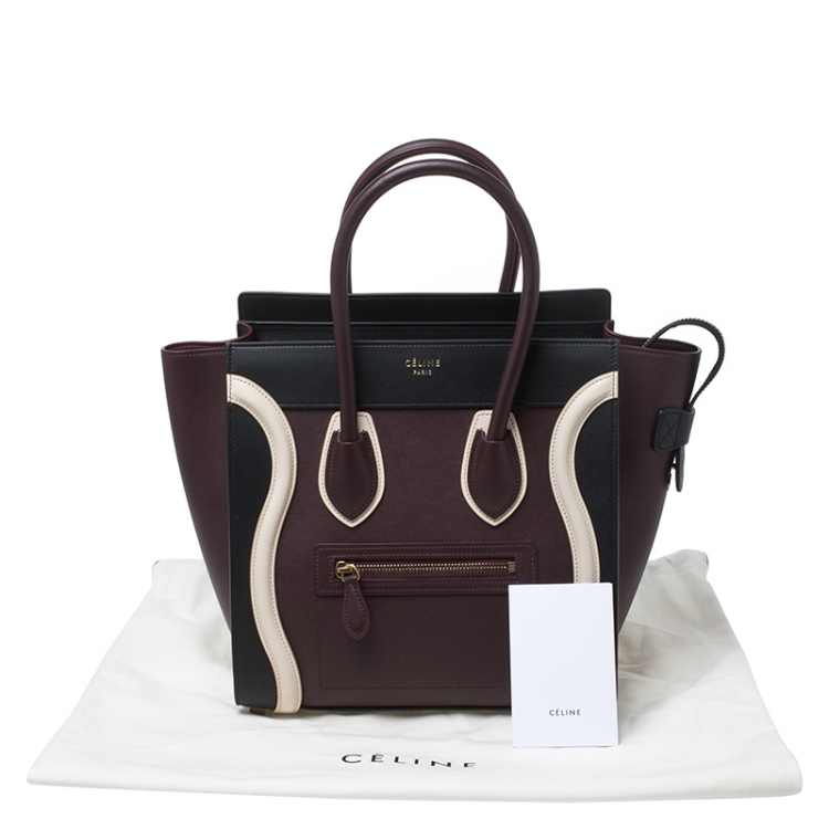 Pre Owned Celine Multicolor Leather Micro Luggage Tote