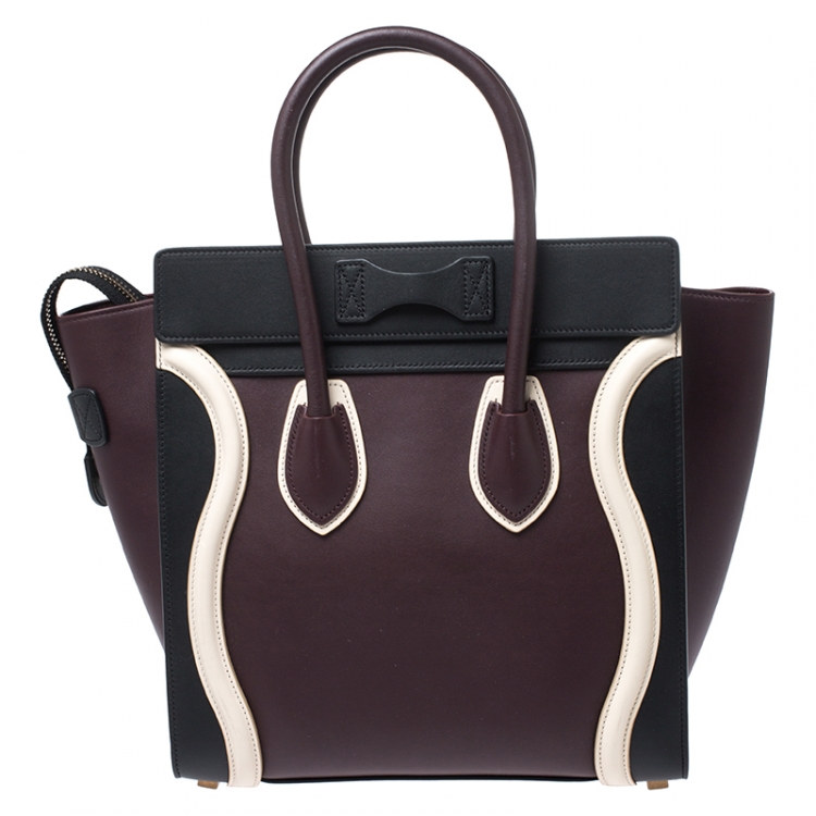 Pre Owned Celine Multicolor Leather Micro Luggage Tote