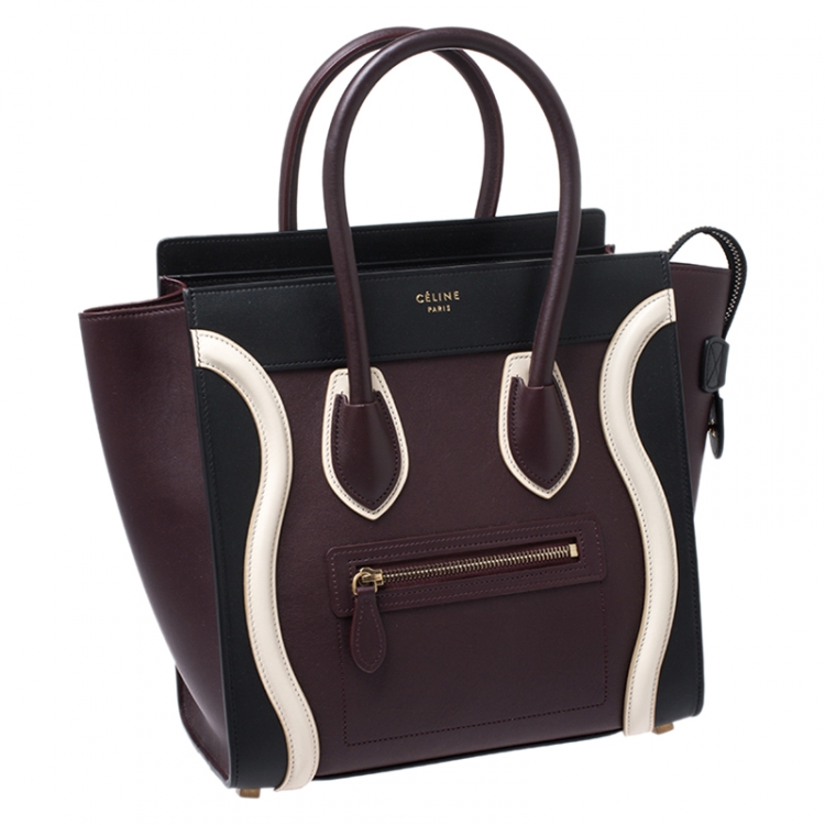 Pre Owned Celine Multicolor Leather Micro Luggage Tote