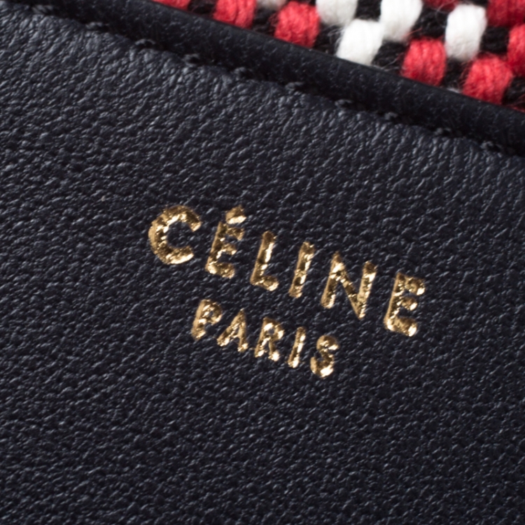 Pre Owned Celine Multicolor Leather and Woven Solo Clutch