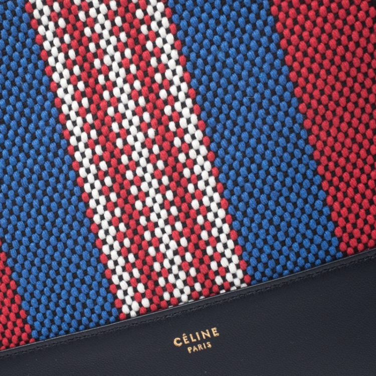 Pre Owned Celine Multicolor Leather and Woven Solo Clutch