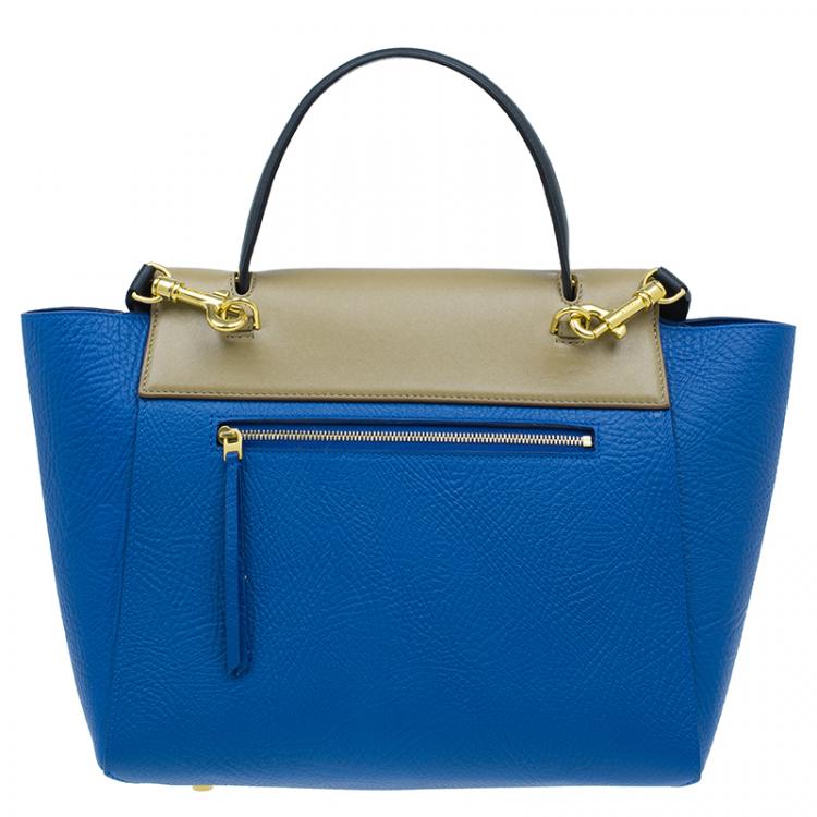 Pre Owned Celine Blue Elephant Calfskin Mini Belt Bag