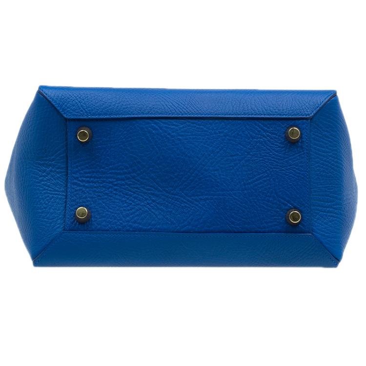 Pre Owned Celine Blue Elephant Calfskin Mini Belt Bag