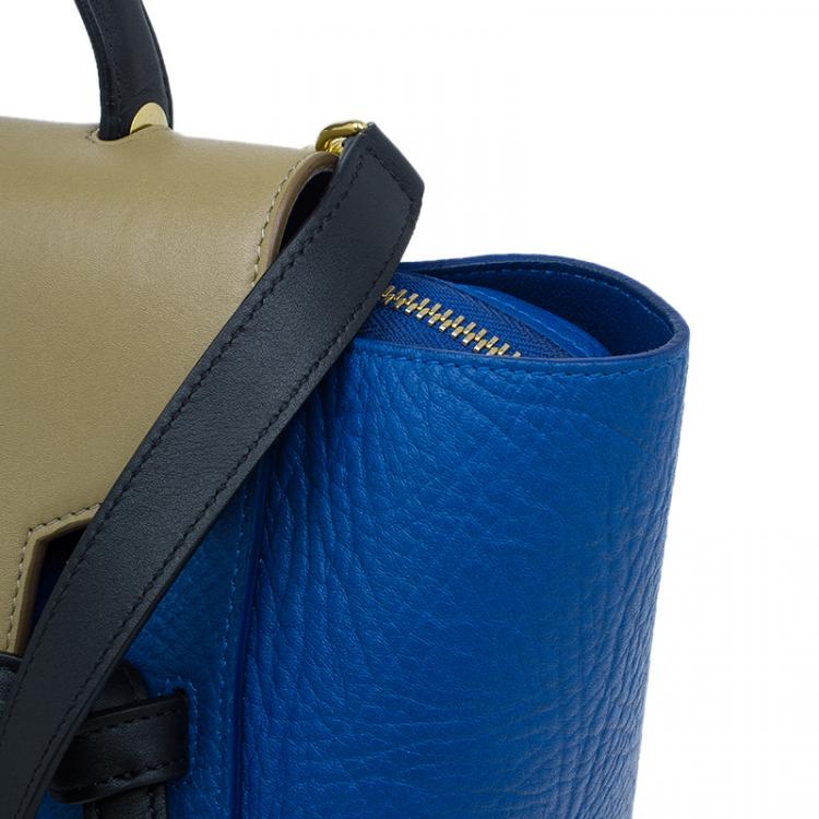 Pre Owned Celine Blue Elephant Calfskin Mini Belt Bag