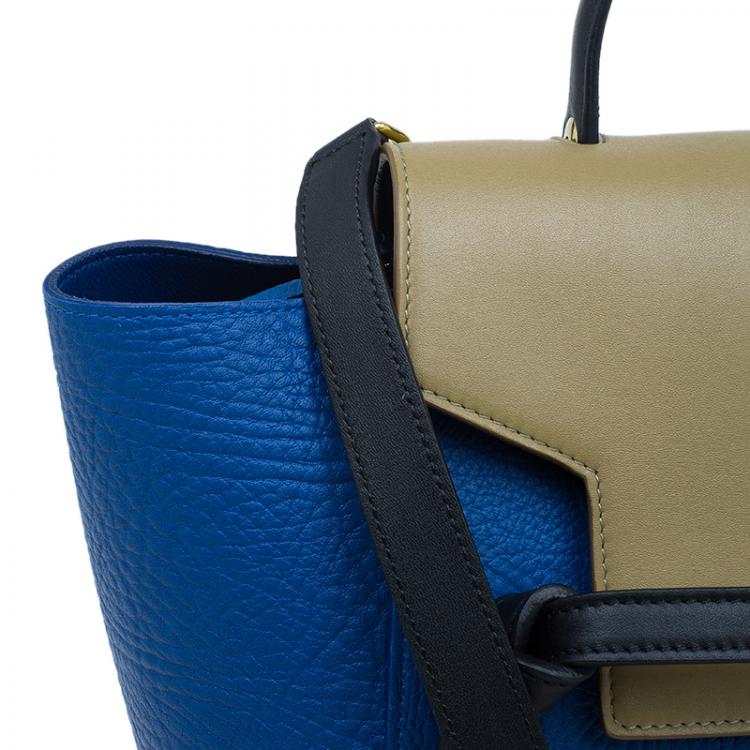 Pre Owned Celine Blue Elephant Calfskin Mini Belt Bag