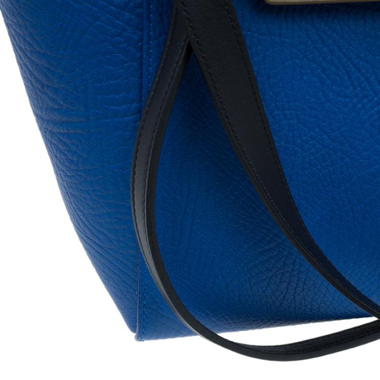 Pre Owned Celine Blue Elephant Calfskin Mini Belt Bag