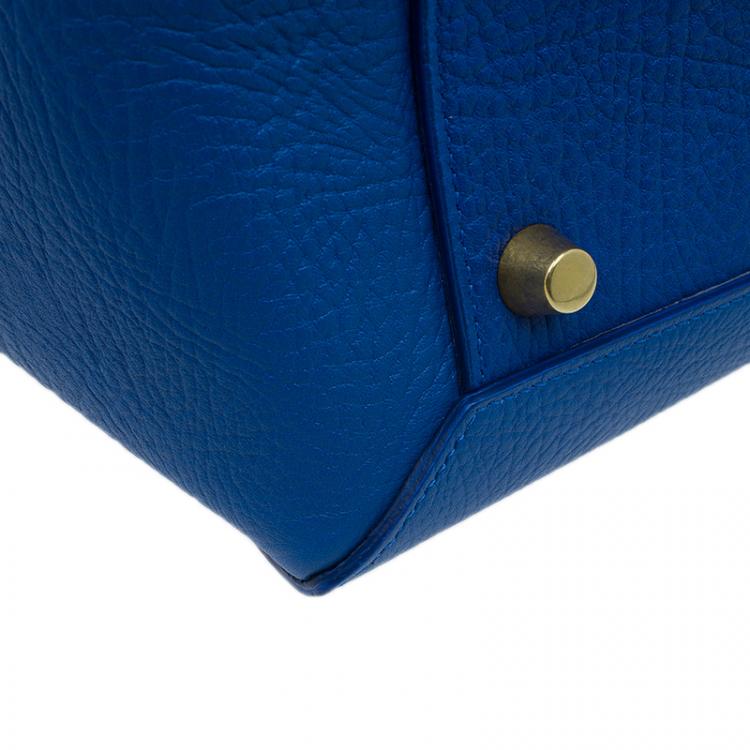 Pre Owned Celine Blue Elephant Calfskin Mini Belt Bag