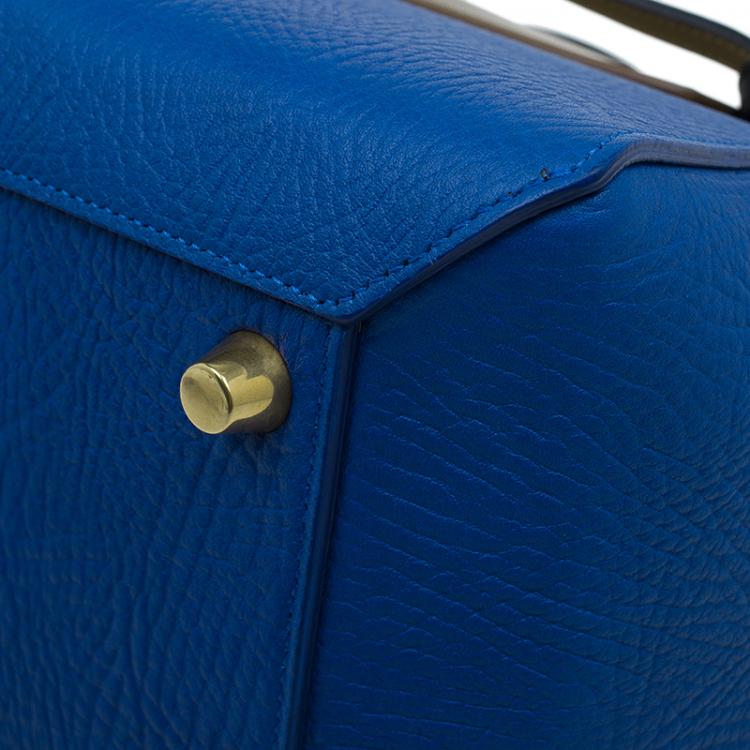 Pre Owned Celine Blue Elephant Calfskin Mini Belt Bag