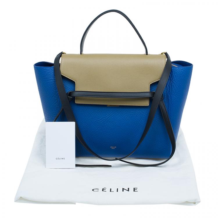 Pre Owned Celine Blue Elephant Calfskin Mini Belt Bag