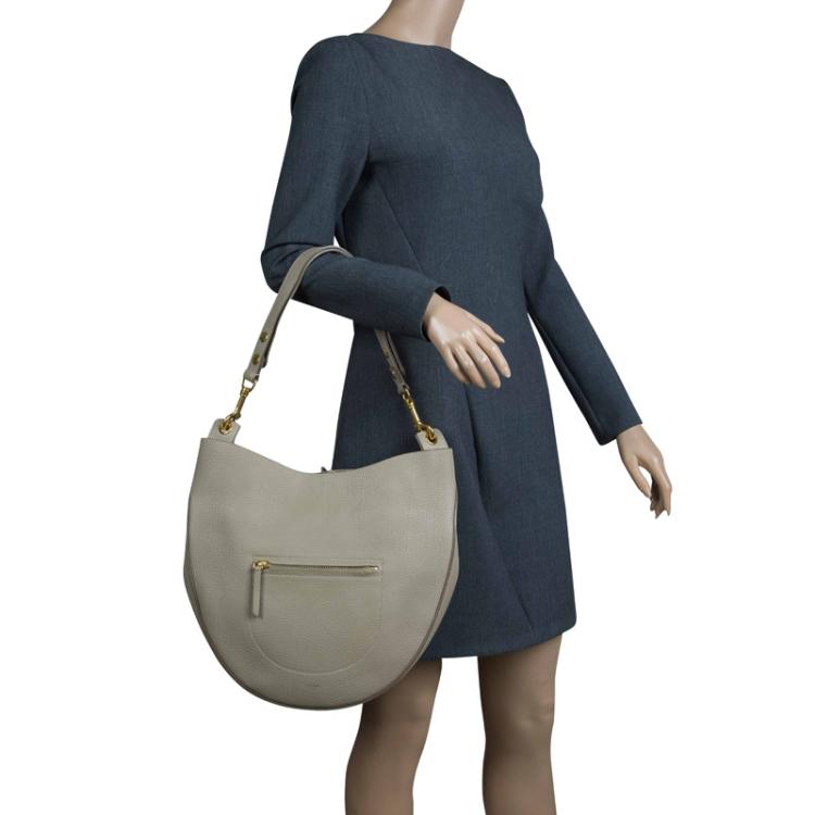 Pre Owned Celine Beige Leather Medium Hobo