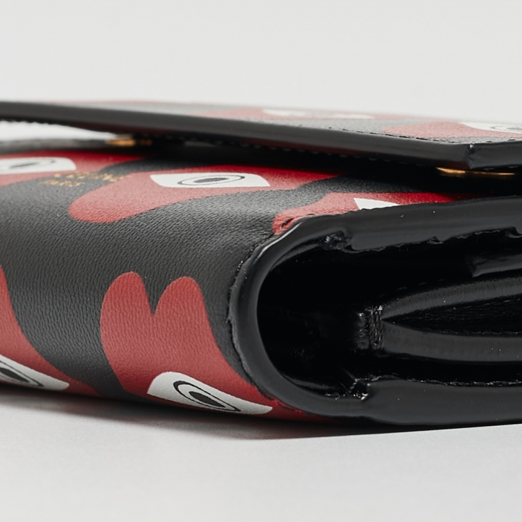 Pre Owned Celine x Anneli Sanaye Henriksson Leather Telepathic Love Trifold Wallet