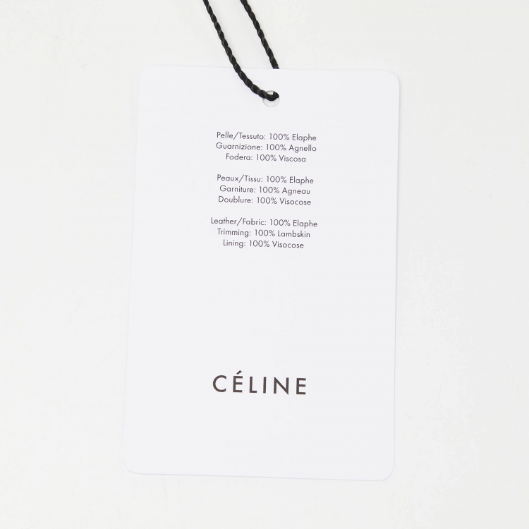 Pre Owned Celine Orange/White Elaphe Leather Card Holder