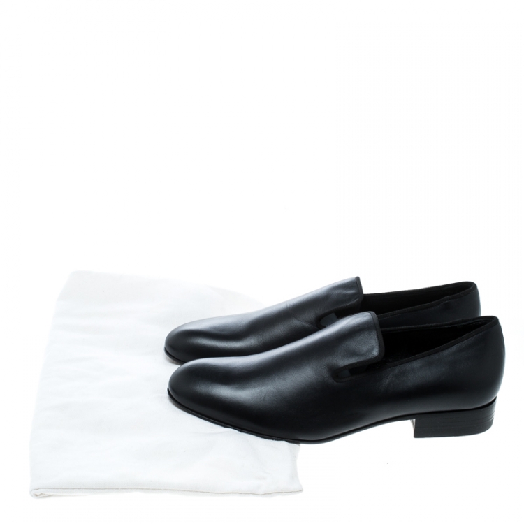 Pre Owned Celine Black Leather Smoking Slippers Size 39